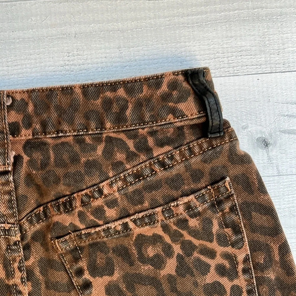 Alexander Wang X Denim Leopard Print Bite High Waist Cut Off Shorts 25 - Picture 10 of 12